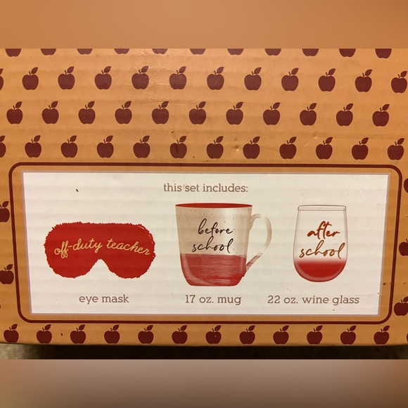 Teacher Mug, Wine Glass and Eye Mask Set - livegreen - Picture 6 of 7